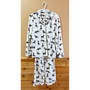 Bed Head Black Egyptian Cat Pajama Set Long Pants Made in USA Size XS